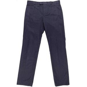MARNI for H&M Vertical Stripe Straight Leg Cotton Trousers Navy mens 34x31.5